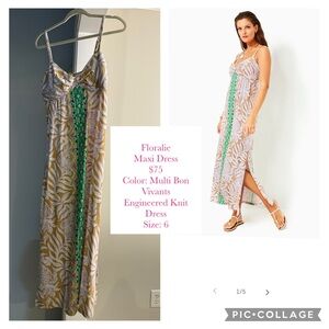 Lilly Pulitzer Green and Brown Spaghetti Strap Sundress